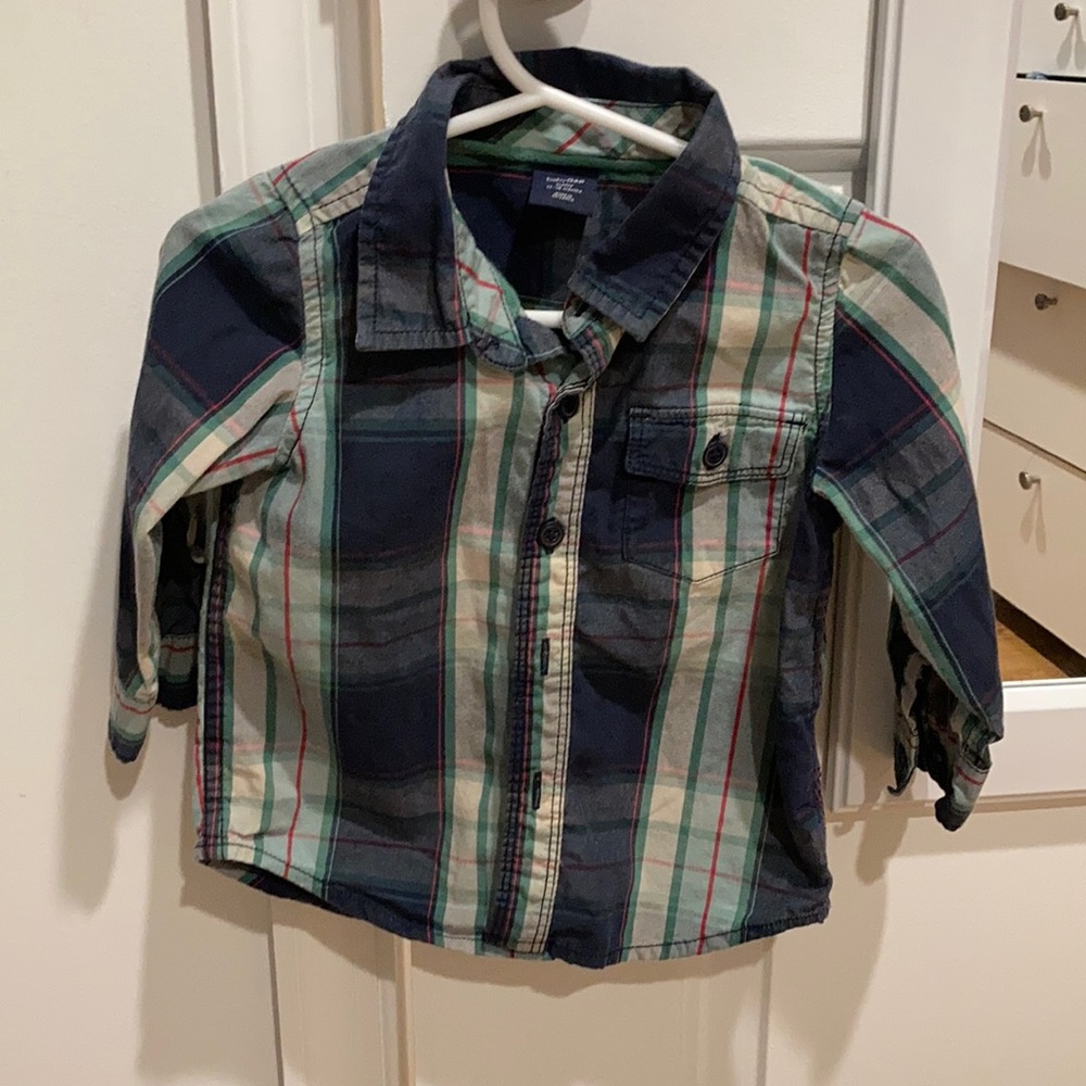 GAP plaid button down 12 month